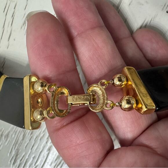 VTG Napier Black and Gold chunky bead Necklace - Picture 4 of 9